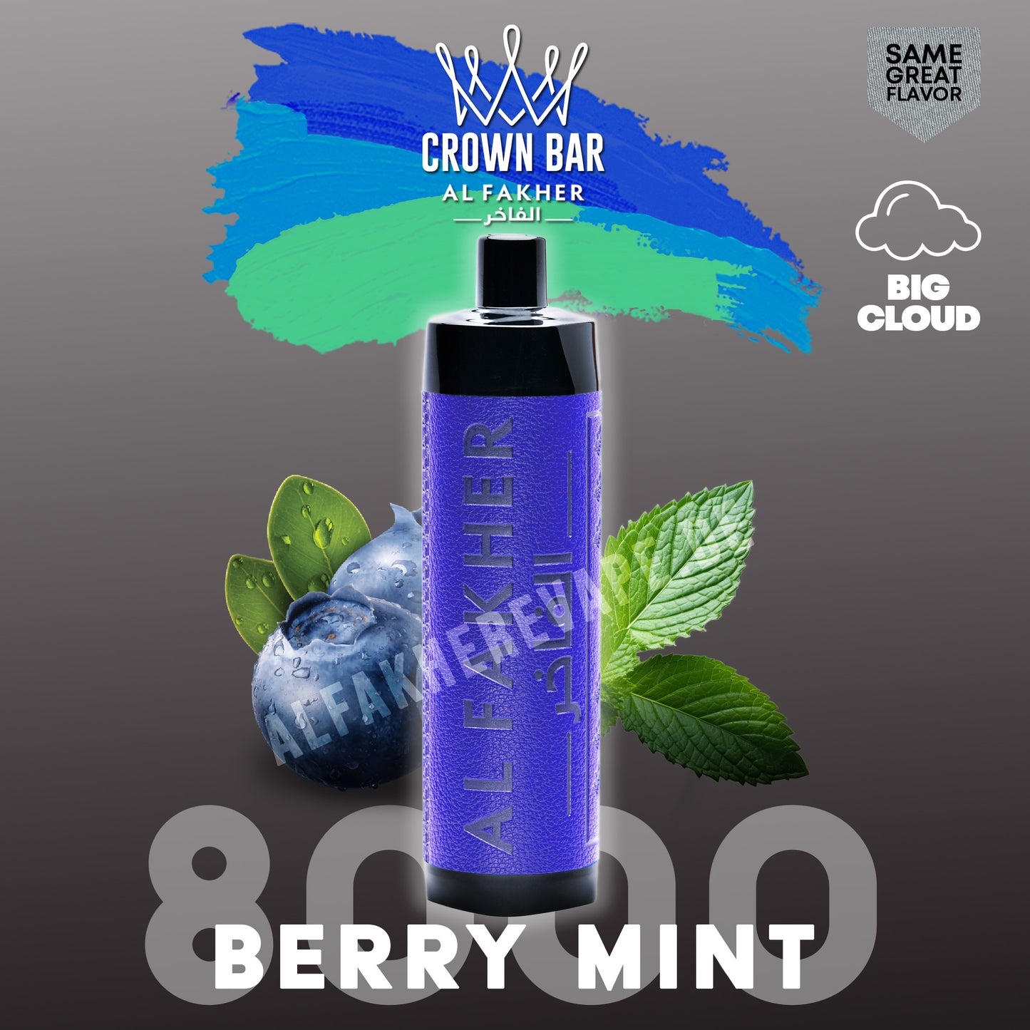 Al Fakher Crown Bar Vape 8000 Puffs Berry Mint Liquid