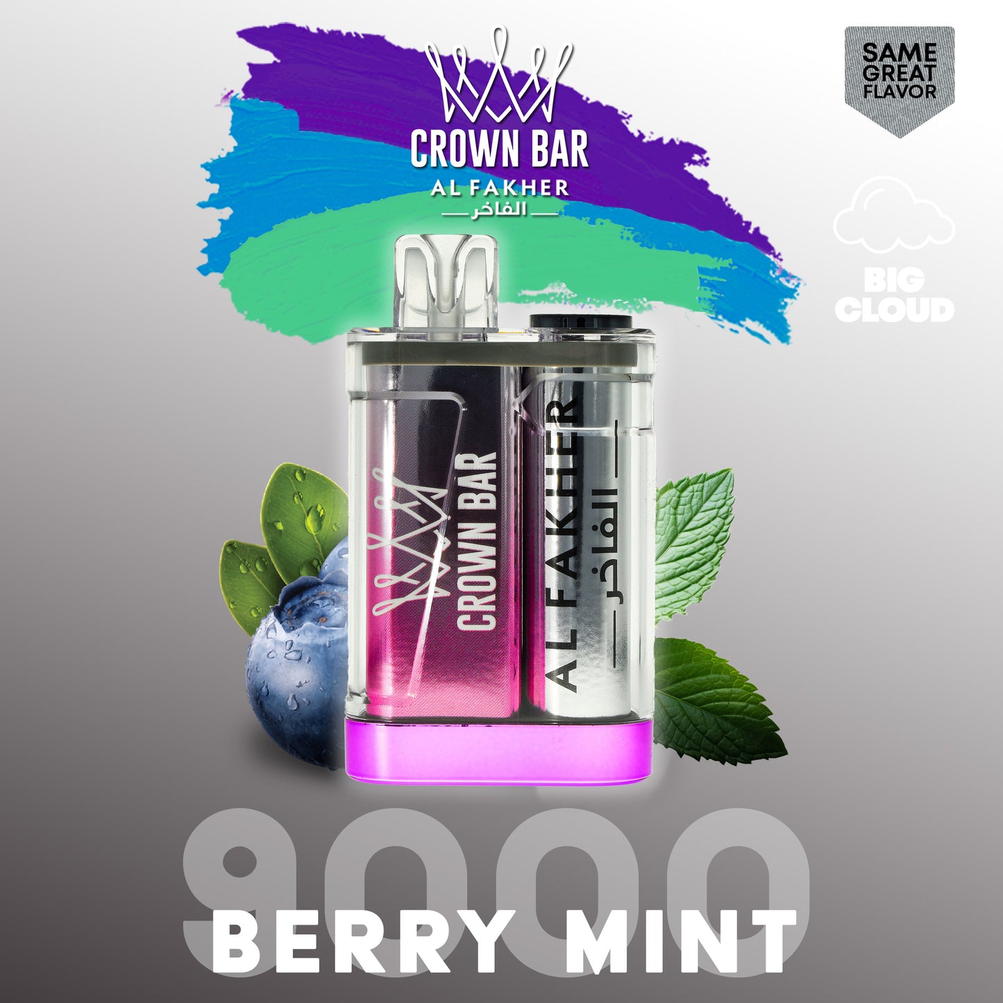 Al Fakher Crown Bar Vape 9000 Züge Berry Mint Liquid