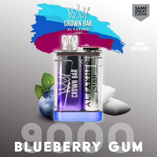 Al Fakher Crown Bar Vape 9000 Züge Blueberry Gum Liquid