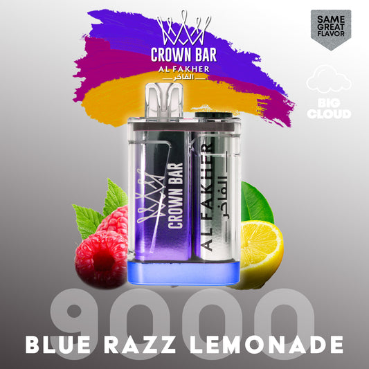 Al Fakher Crown Bar Vape 9000 Züge Bluerazz Lemonade Liquid