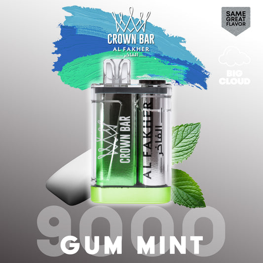 Al Fakher Crown Bar Vape 9000 Züge Gum Mint Liquid