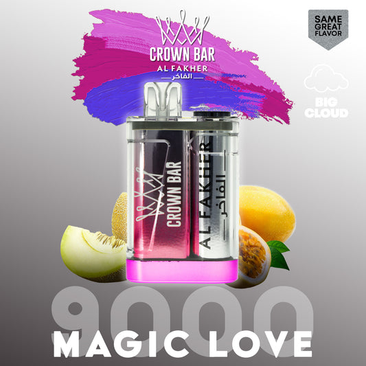 Al Fakher Crown Bar Vape 9000 Züge Magic Love Liquid