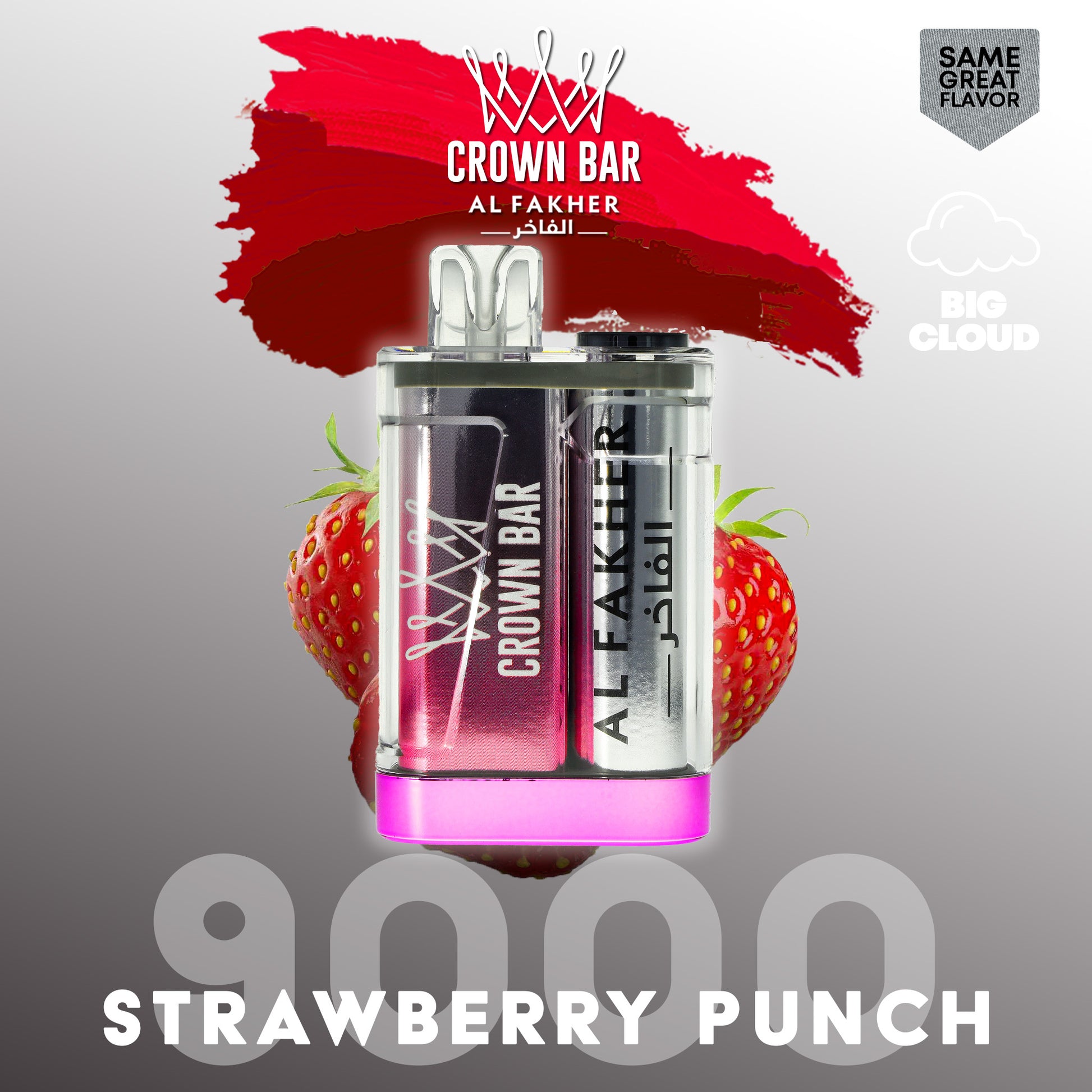 Al Fakher Crown Bar Vape 9000 Züge Strawberry Punch Liquid