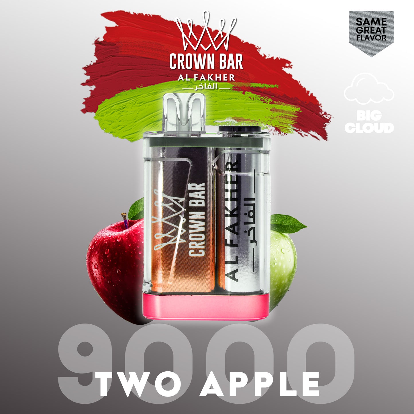 Al Fakher Crown Bar Vape 9000 Züge Two Apple Liquid